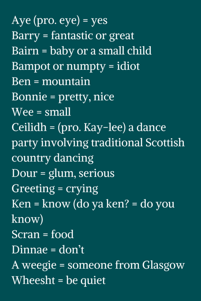 Scottish Dialect And Gaelic A Visitor s Guide WL Sleigh Ltd