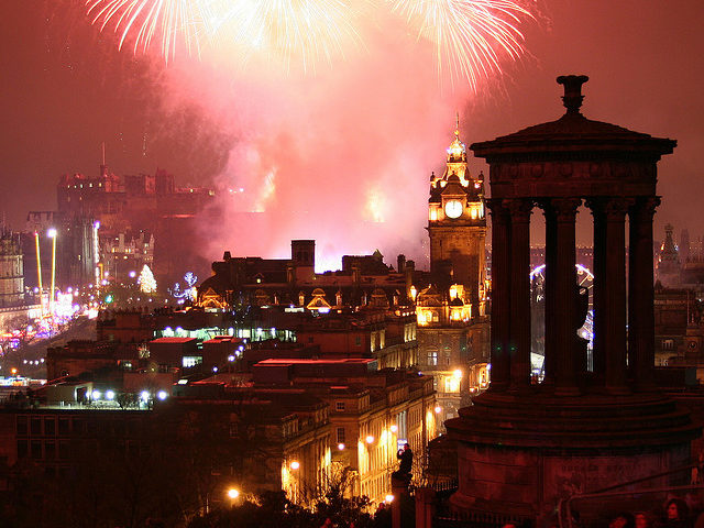 Hogmanay fireworks in Edinburgh