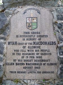 Glencoe Memorial Inscription